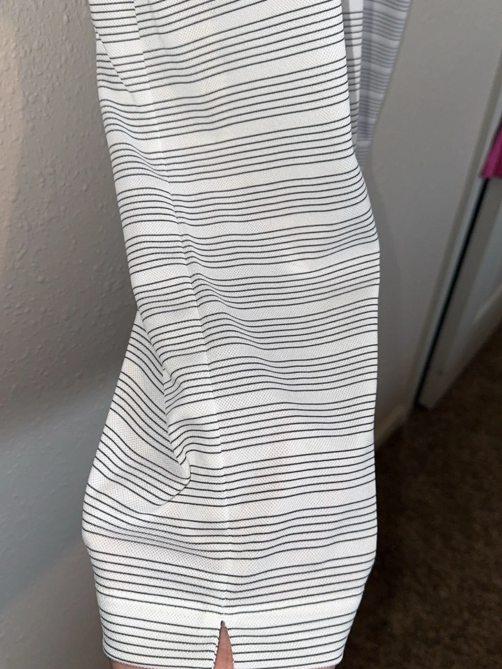 Nike Men’s White & Gray Striped Polo
